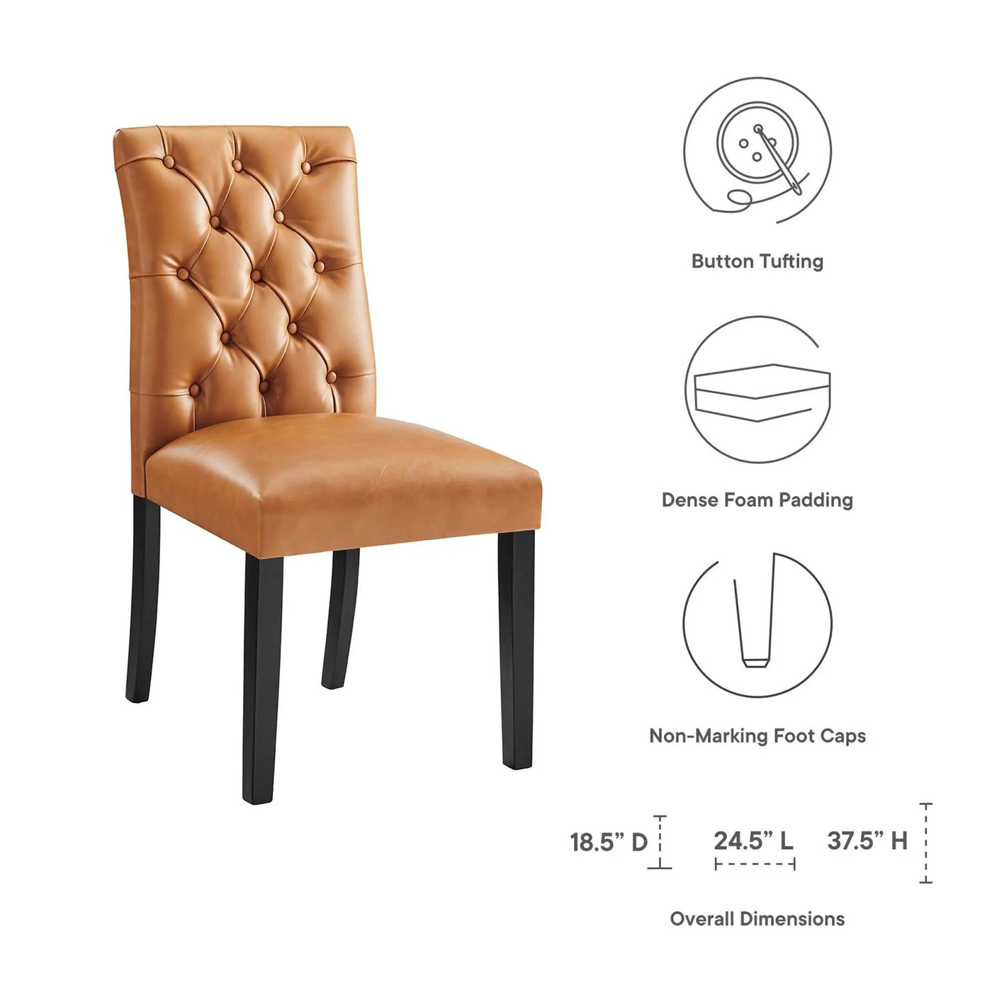 Duchess Vinyl Dining Chair Set of 2 by Modway by HouseOfZazla