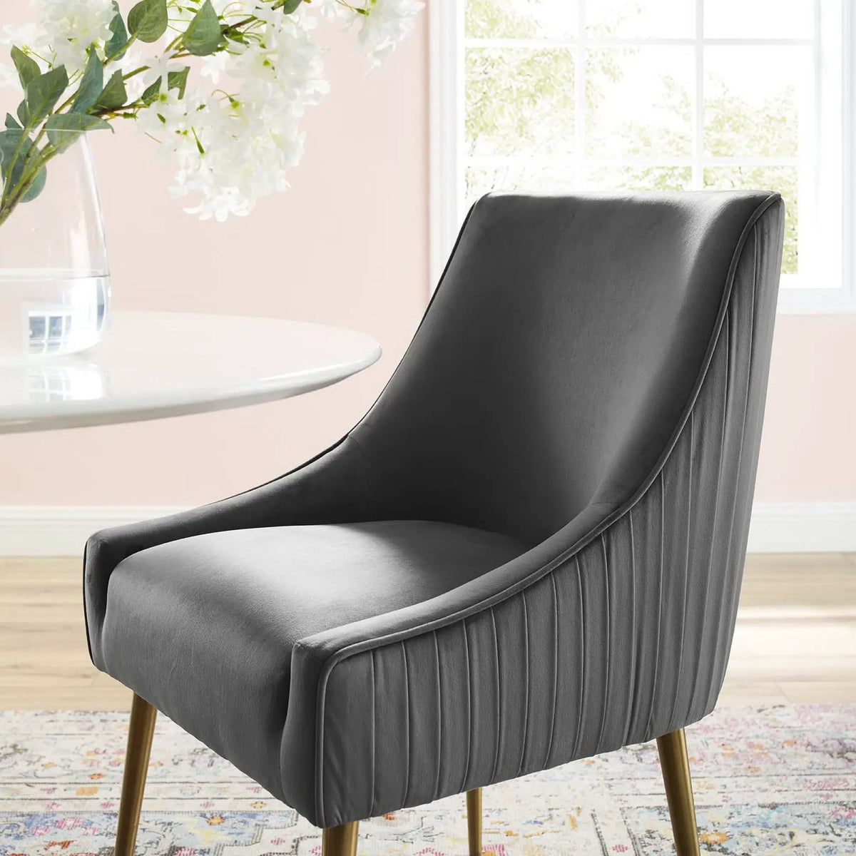 Discern Pleated Back Upholstered Performance Velvet Dining Chair by Modway by HouseOfZazla