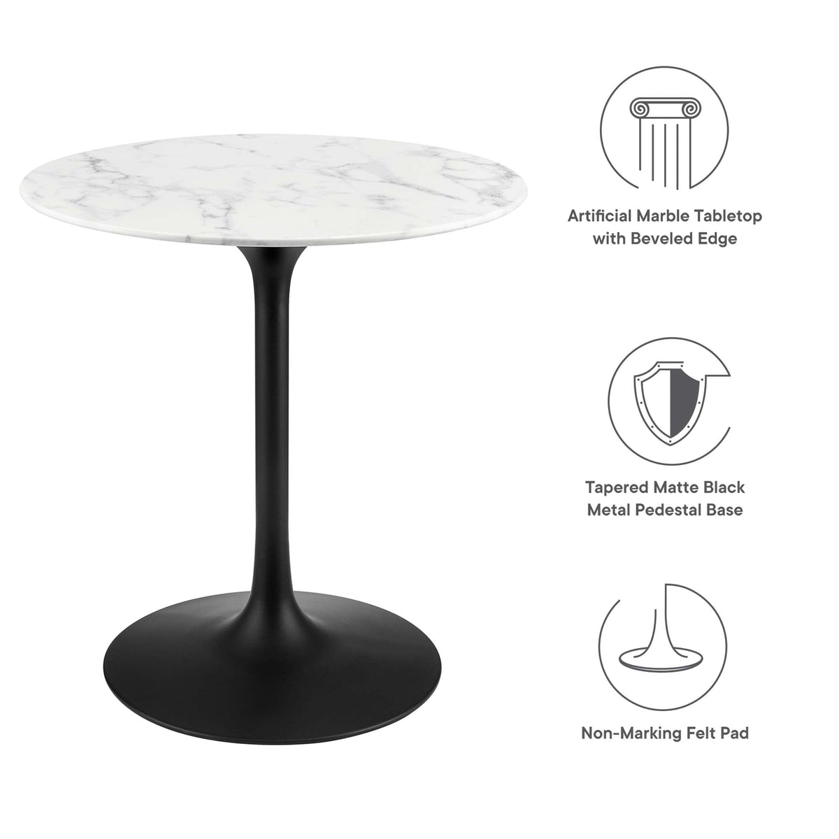 Lippa Round Faux Marble Dining Table by Modway, photo 16 of 62