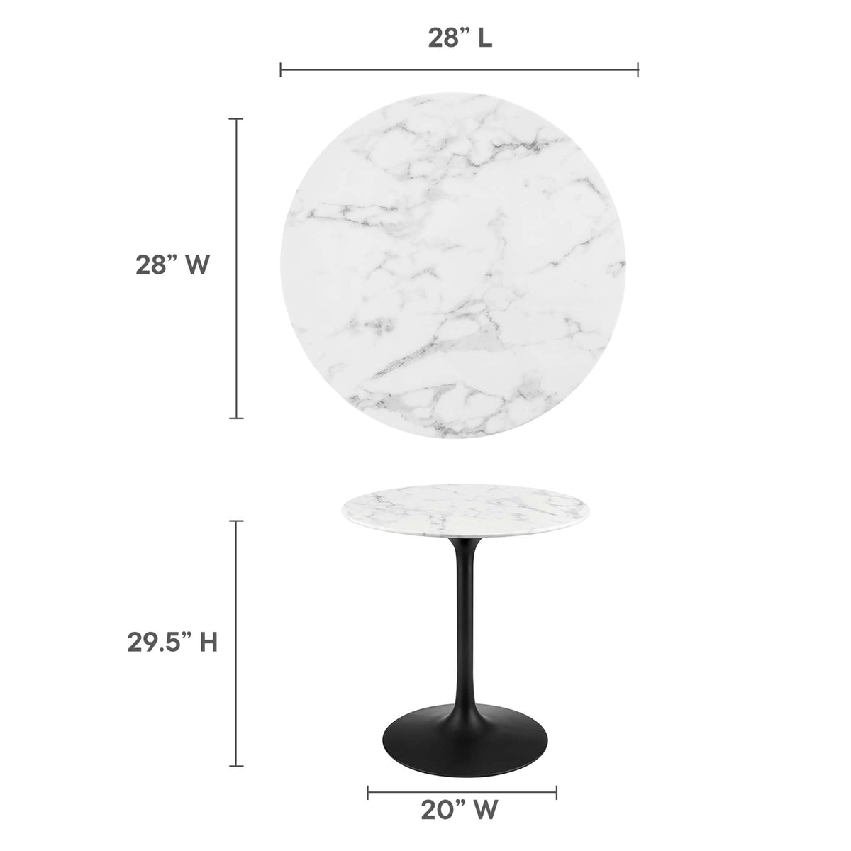 Lippa Round Faux Marble Dining Table by Modway, photo 17 of 62