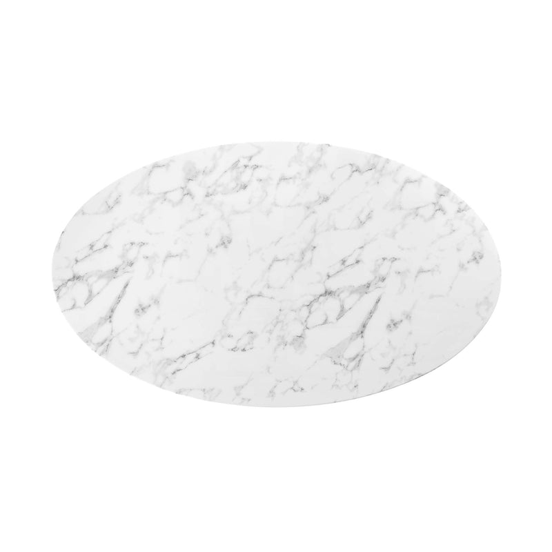 Lippa 60" Oval Faux Marble Dining Table by Modway - EEI-3531, photo 4 of 7