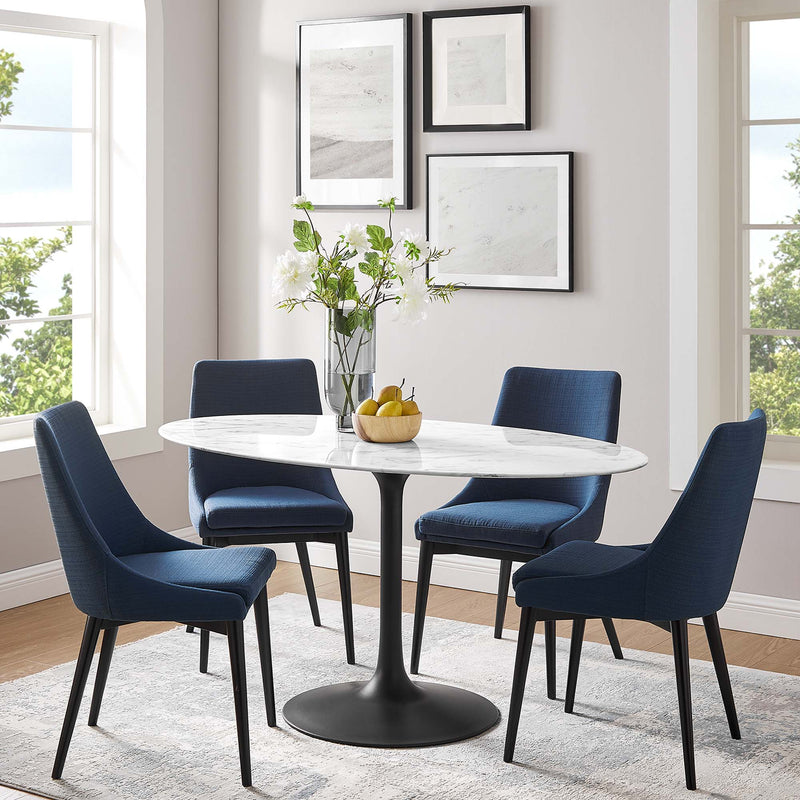 Lippa 60" Oval Faux Marble Dining Table by Modway - EEI-3531, photo 6 of 7