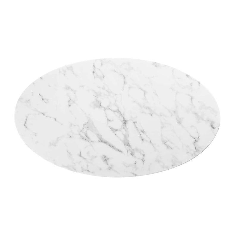 Lippa 48" Oval Faux Marble Coffee Table by Modway by HouseOfZazla