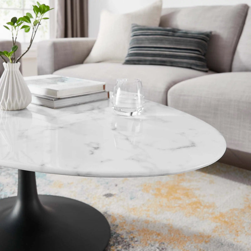 Lippa 48" Oval Faux Marble Coffee Table by Modway by HouseOfZazla