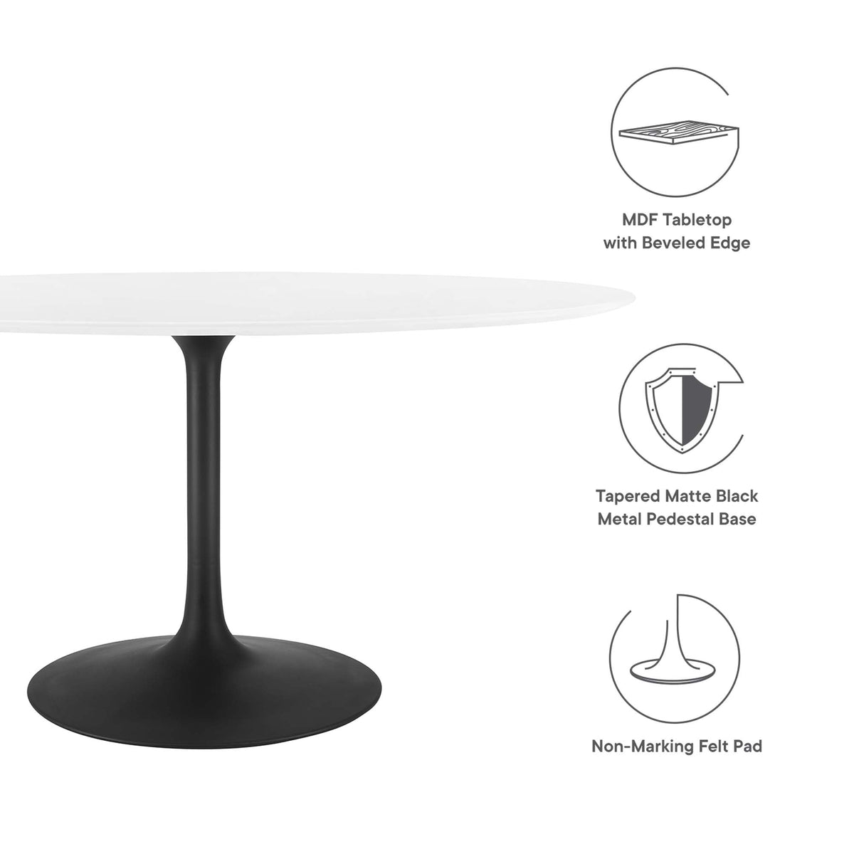Lippa 60" Oval Wood Dining Table by Modway - EEI-3539, photo 2 of 7