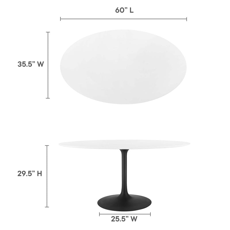 Lippa 60" Oval Wood Dining Table by Modway - EEI-3539, photo 3 of 7