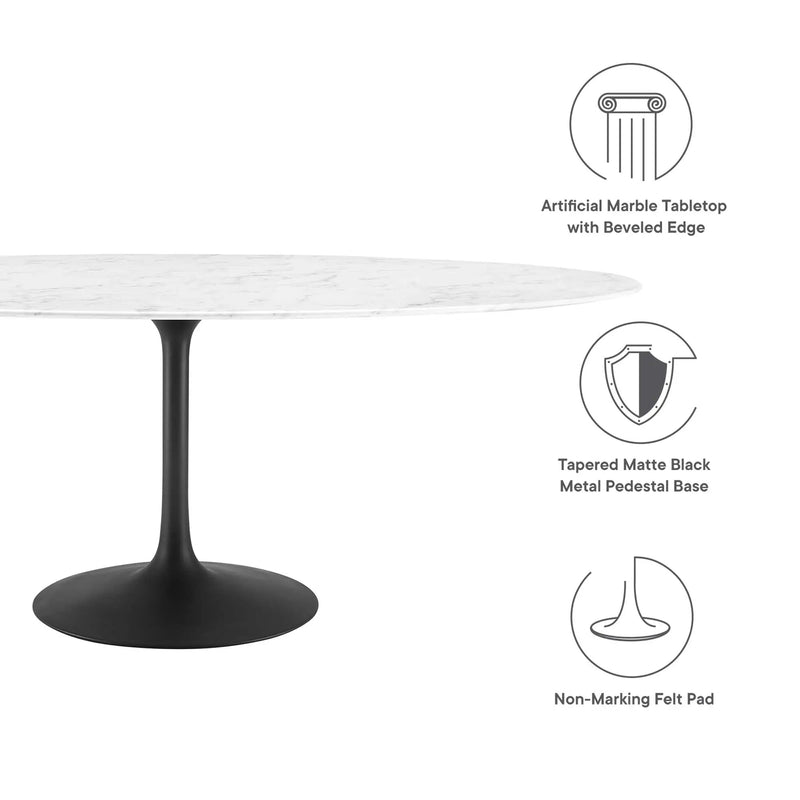Lippa 78" Oval Faux Marble Dining Table by Modway by HouseOfZazla