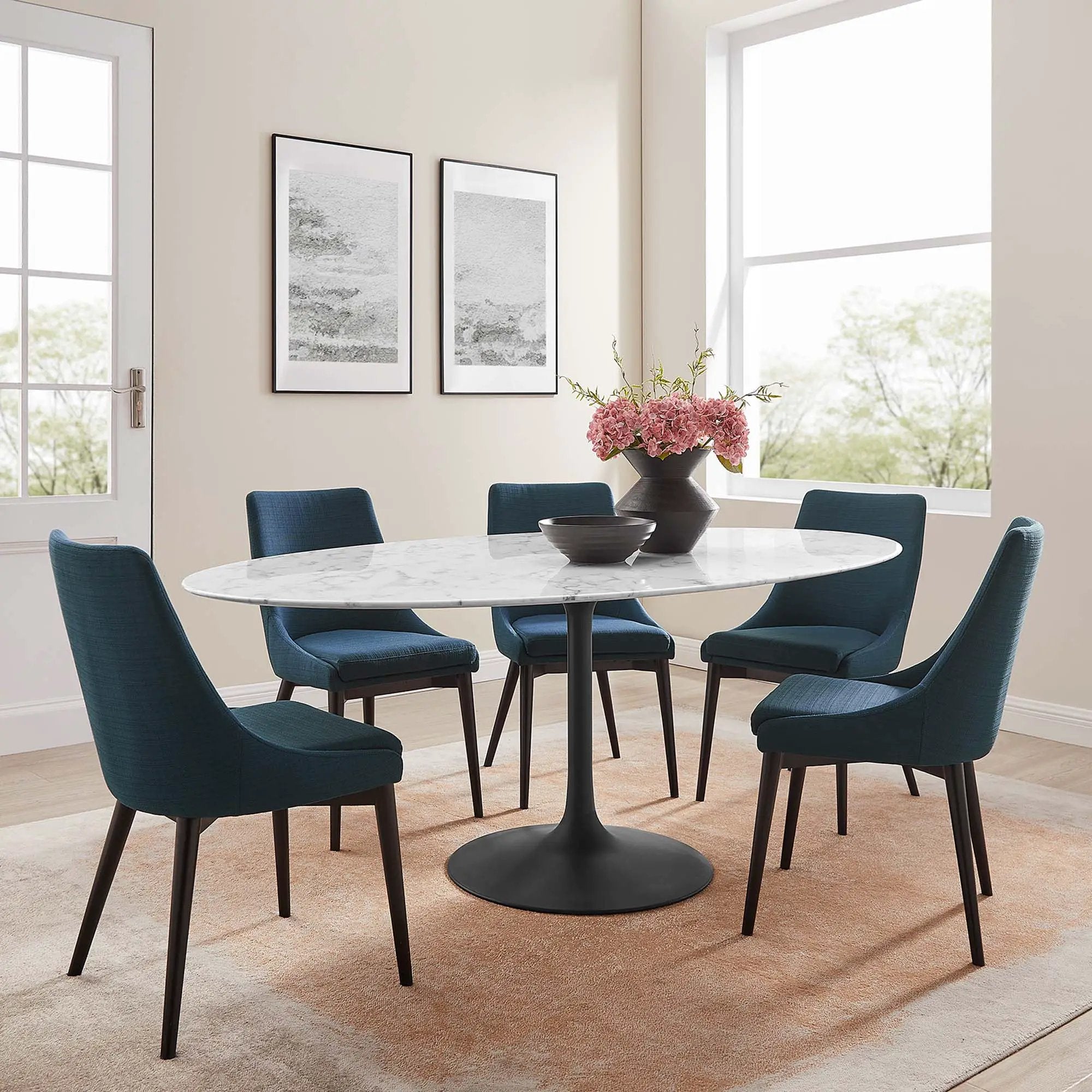 Lippa 78" Oval Faux Marble Dining Table by Modway by HouseOfZazla