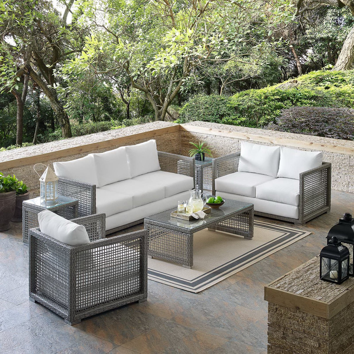 Aura 6 Piece Outdoor Patio Wicker Rattan Set by Modway, photo 22 of 22