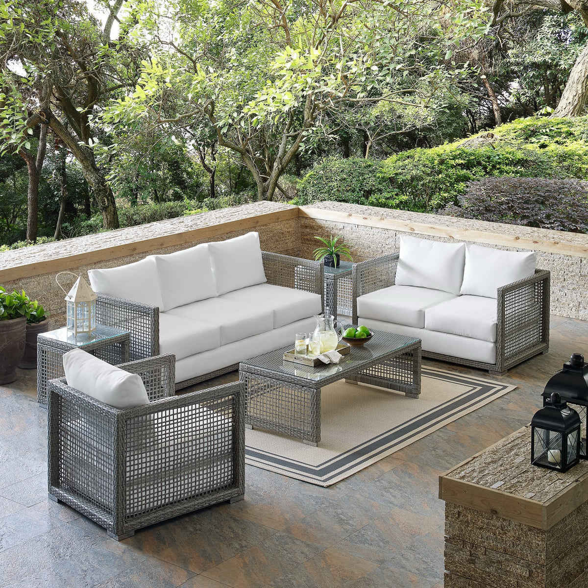Aura 6 Piece Outdoor Patio Wicker Rattan Set by Modway, photo 14 of 22