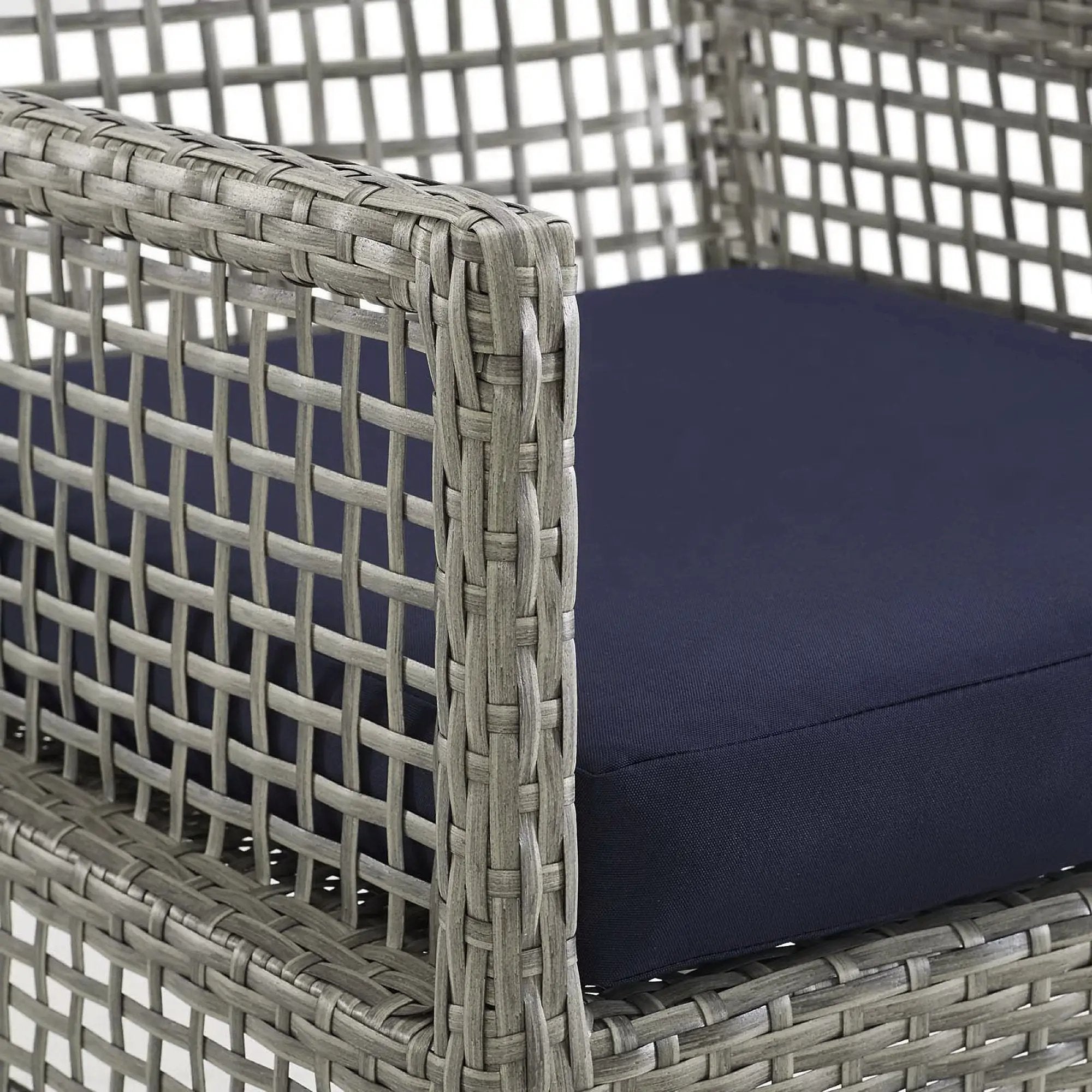 Aura Outdoor Patio Wicker Rattan Dining Armchair Set of 2 by HouseOfZazla