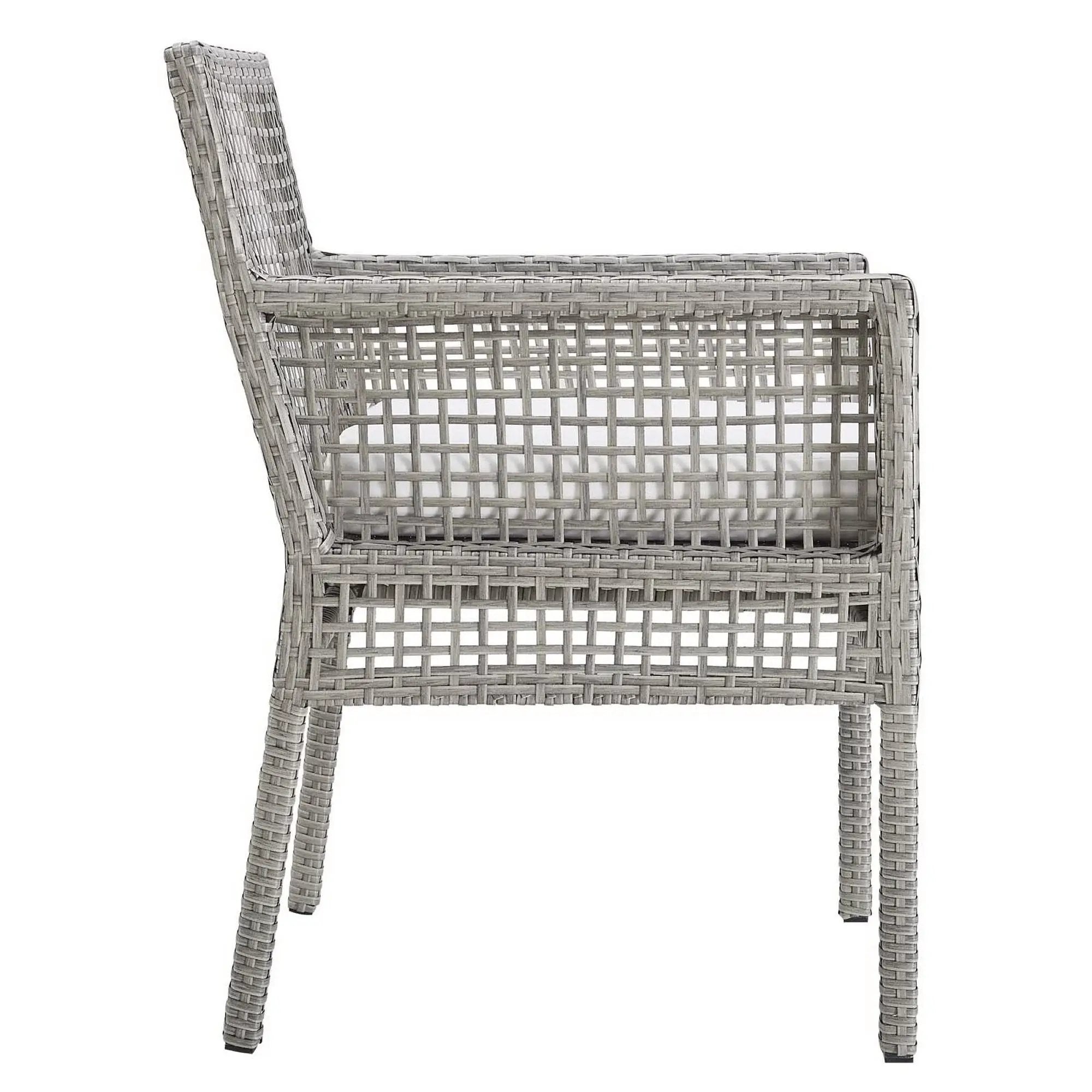 Aura Outdoor Patio Wicker Rattan Dining Armchair Set of 2 by HouseOfZazla