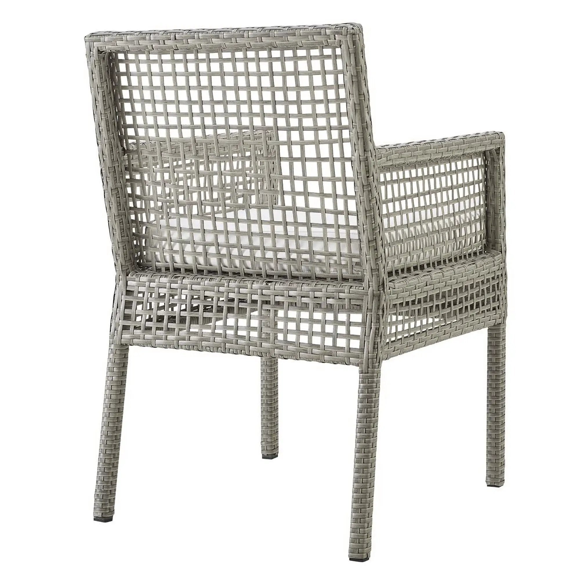 Aura Outdoor Patio Wicker Rattan Dining Armchair Set of 2 by HouseOfZazla