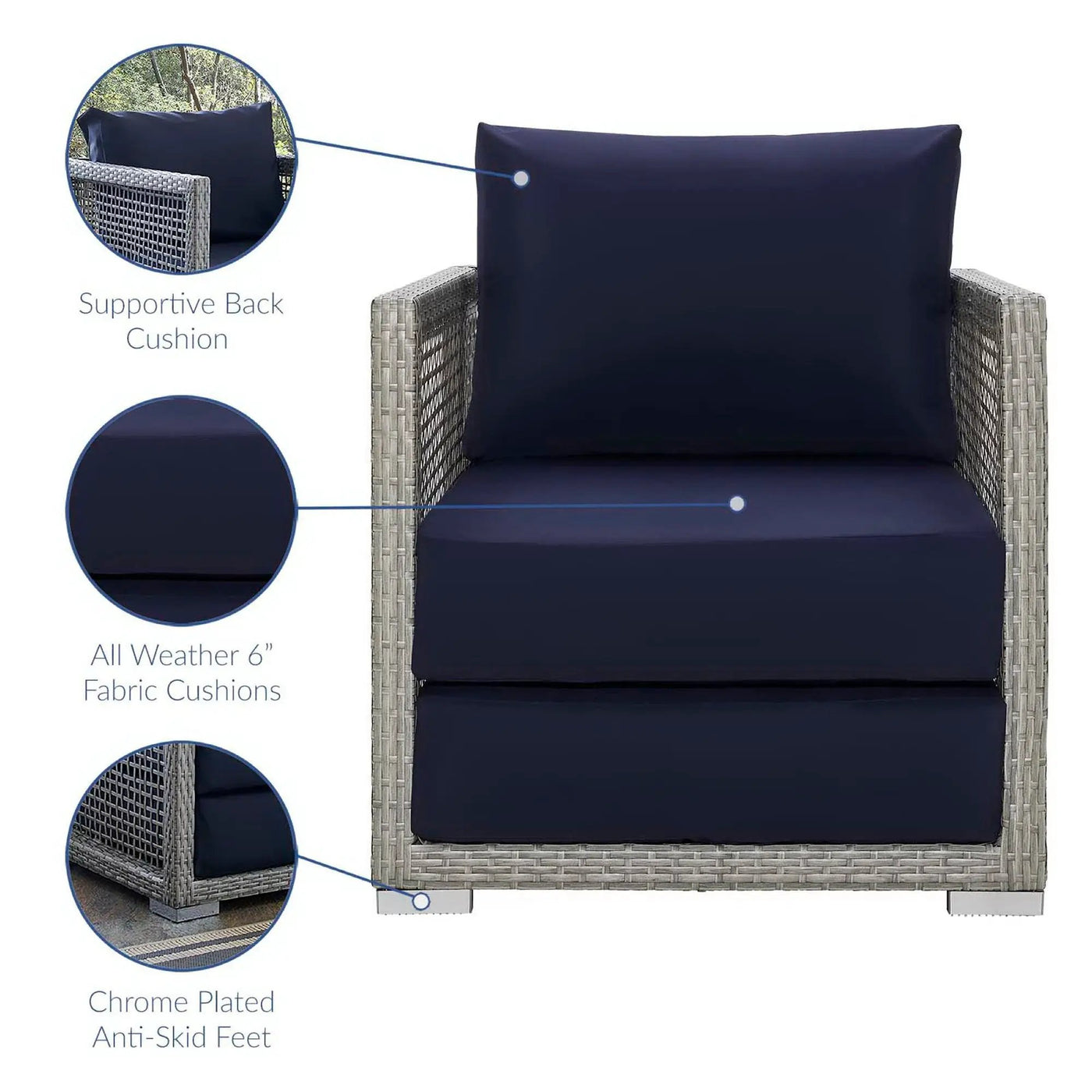 Aura 3 Piece Outdoor Patio Wicker Rattan Set by Modway by HouseOfZazla