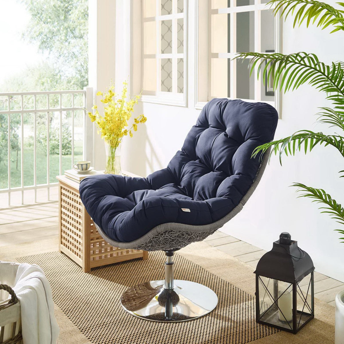 Brighton Wicker Rattan Outdoor Patio Swivel Lounge Chair by Modway, photo 11 of 18