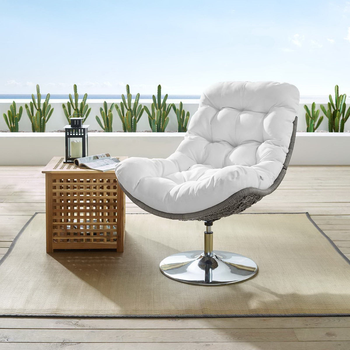 Brighton Wicker Rattan Outdoor Patio Swivel Lounge Chair by Modway, photo 17 of 18