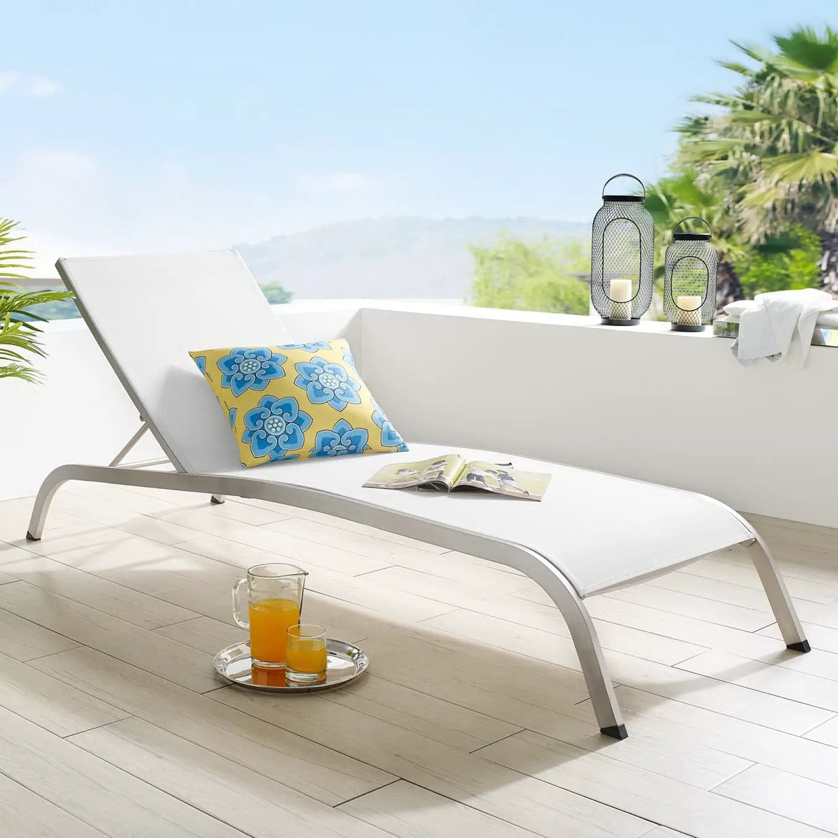 Savannah Mesh Chaise Outdoor Patio Aluminum Lounge Chair by Modway by HouseOfZazla