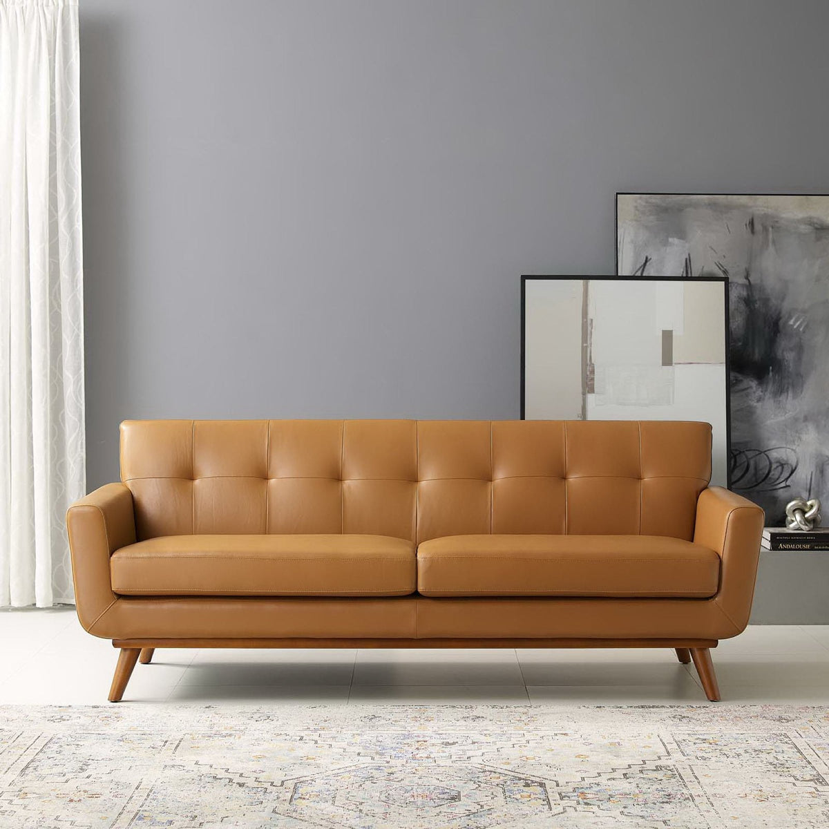 Engage Top-Grain Leather Living Room Lounge Sofa by Modway, photo 13 of 14