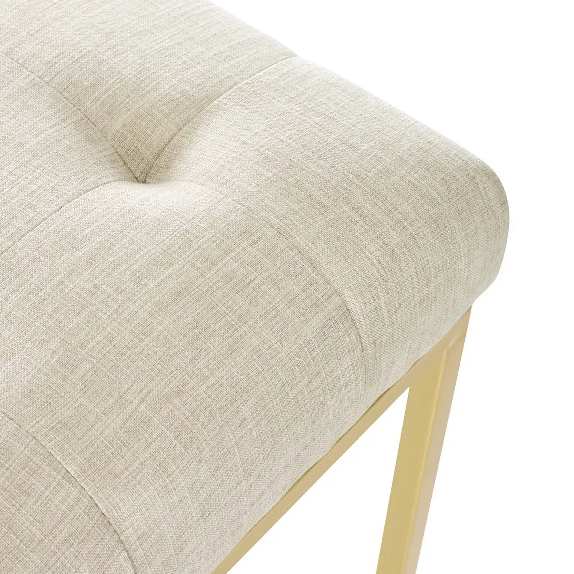 Privy Gold Stainless Steel Upholstered Fabric Dining Accent Chair by HouseOfZazla