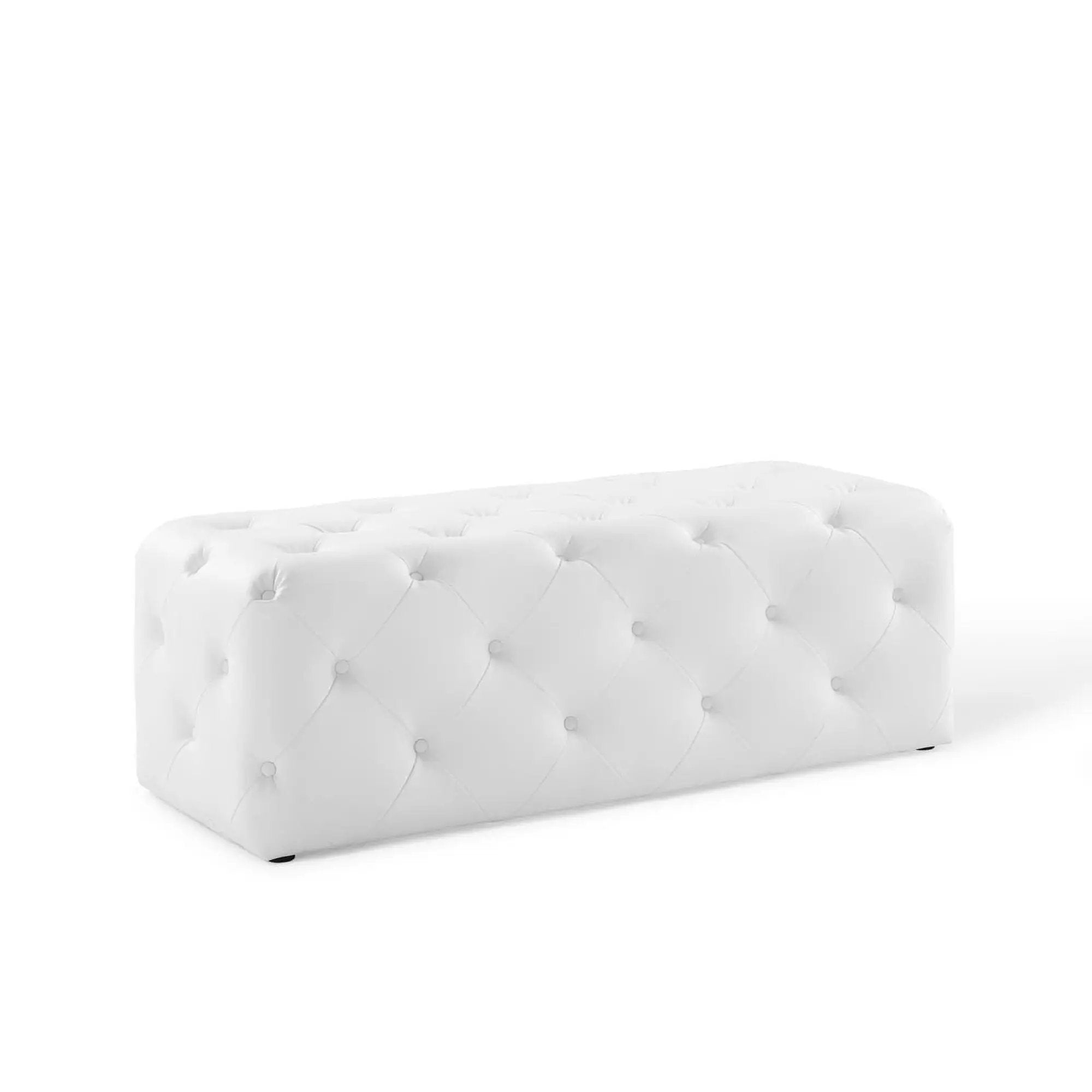 Amour 48" Tufted Button Faux Leather Entryway Bench by HouseOfZazla