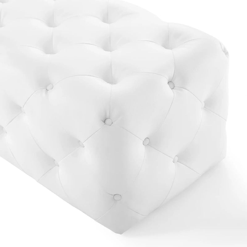 Amour 48" Tufted Button Faux Leather Entryway Bench by HouseOfZazla