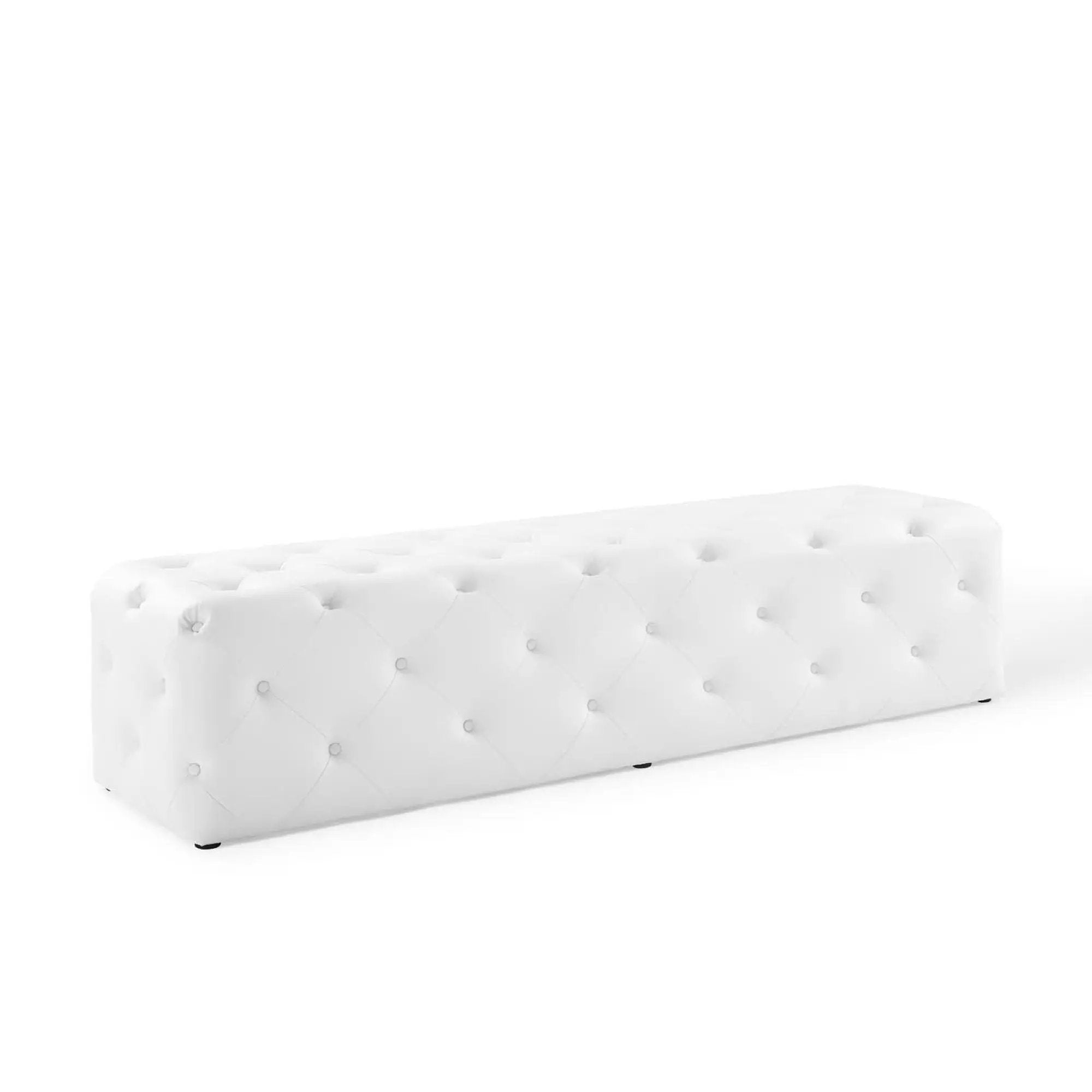 Amour 72" Tufted Button Entryway Faux Leather Bench by Modway by HouseOfZazla
