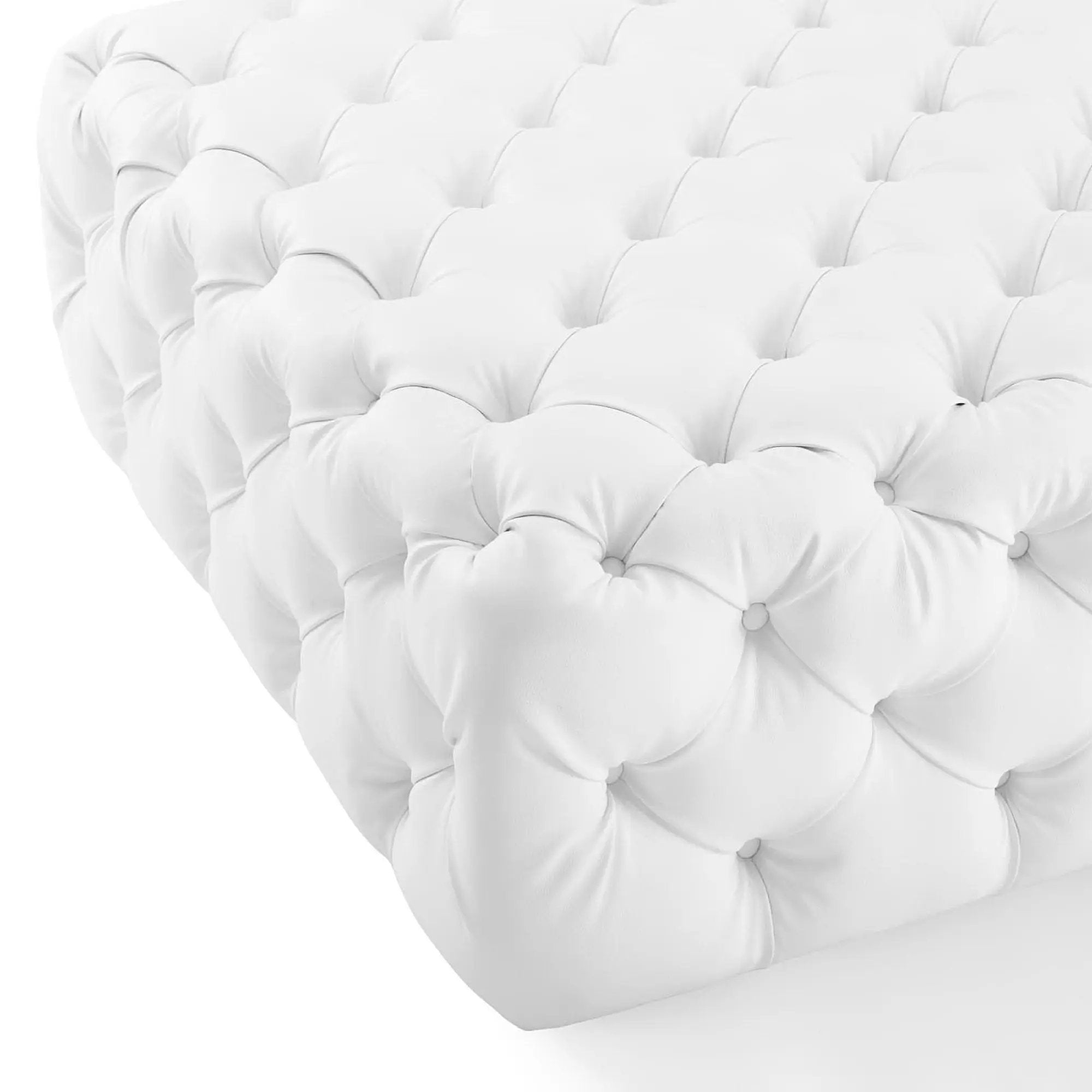 Amour Tufted Button Large Square Faux Leather Ottoman by Modway by HouseOfZazla
