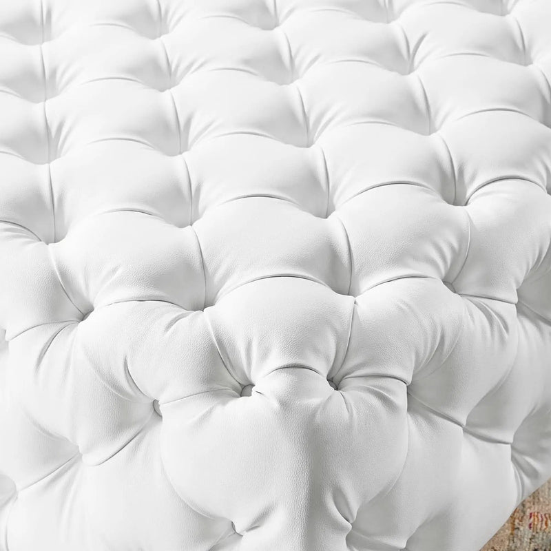 Amour Tufted Button Large Square Faux Leather Ottoman by Modway by HouseOfZazla
