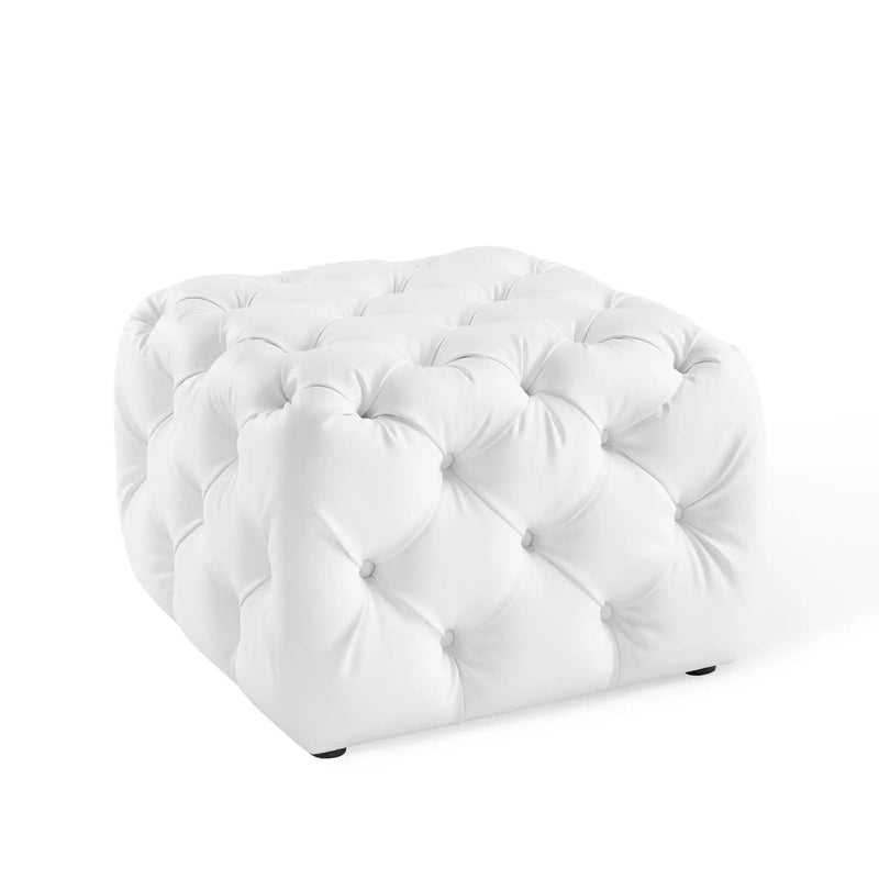 Amour Tufted Button Square Faux Leather Ottoman by Modway by HouseOfZazla