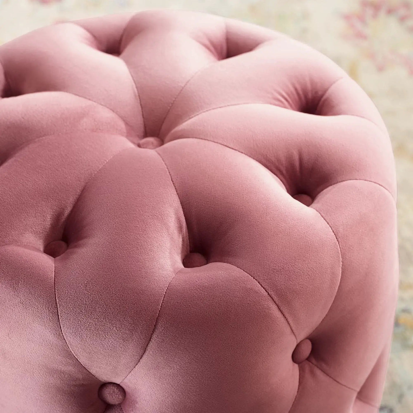 Amour Tufted Button Round Performance Velvet Ottoman by Modway by HouseOfZazla
