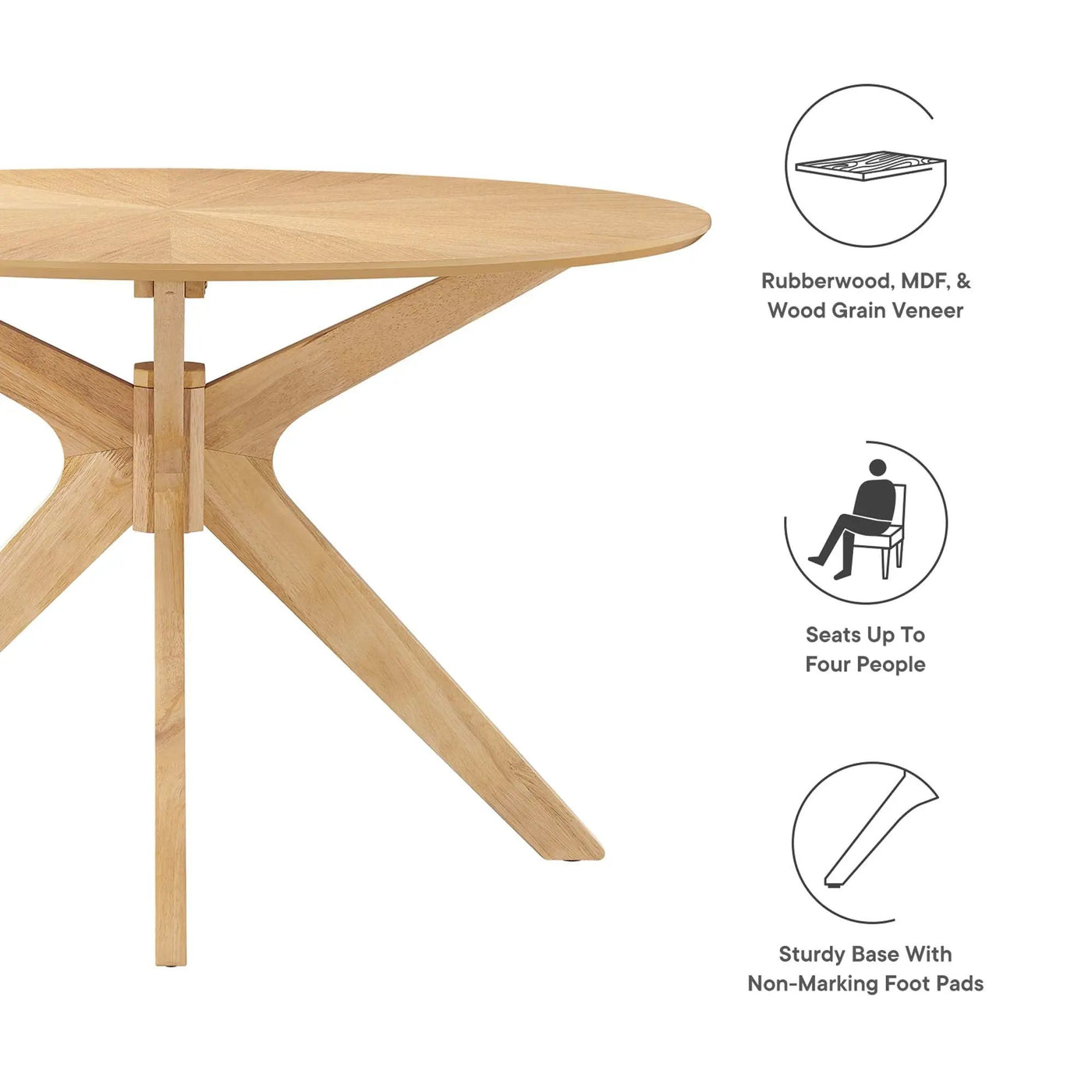 Crossroads 47" Round Wood Dining Table by Modway by HouseOfZazla