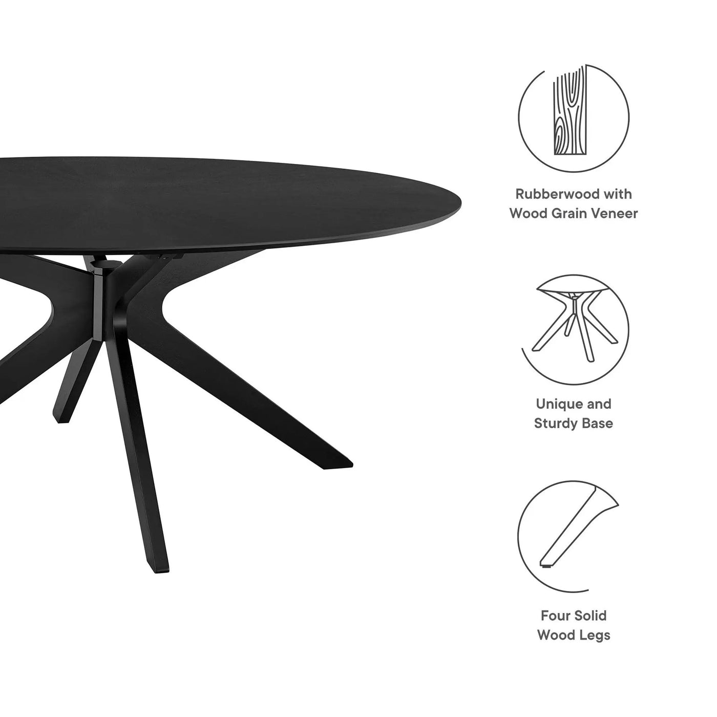 Crossroads 71" Oval Wood Dining Table by Modway by HouseOfZazla