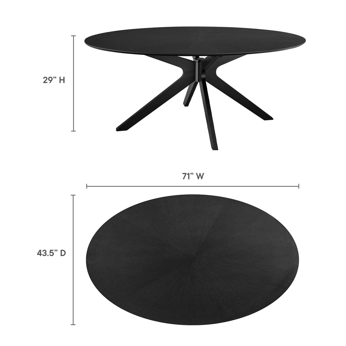 Crossroads 71" Oval Wood Dining Table by Modway by HouseOfZazla