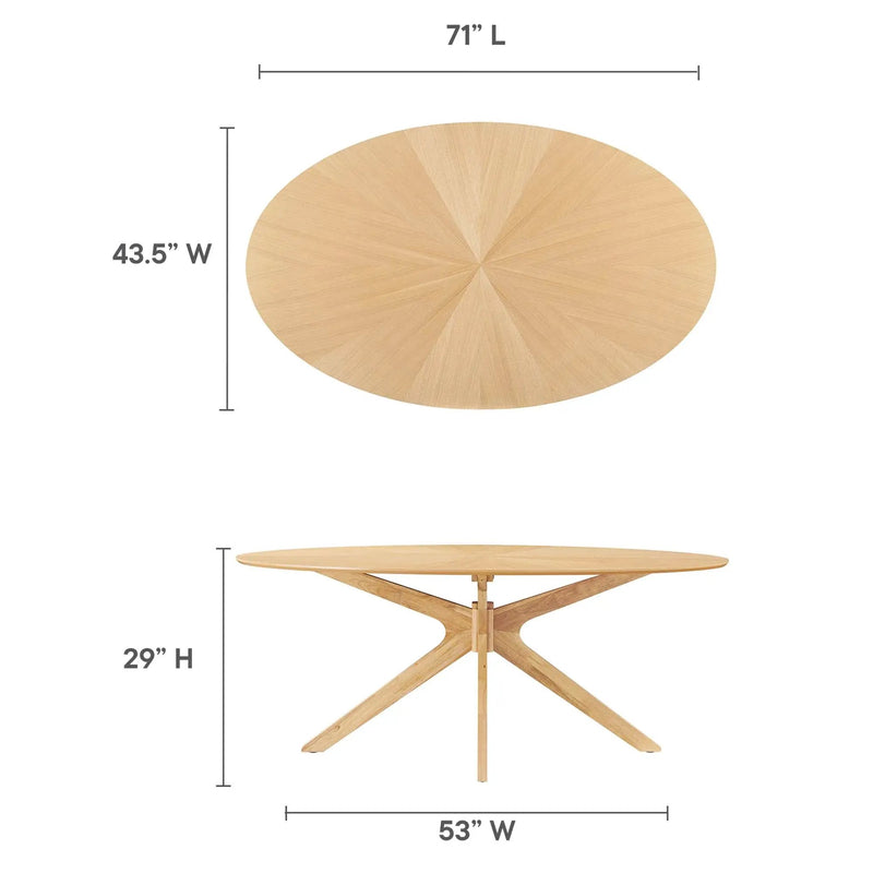 Crossroads 71" Oval Wood Dining Table by Modway by HouseOfZazla