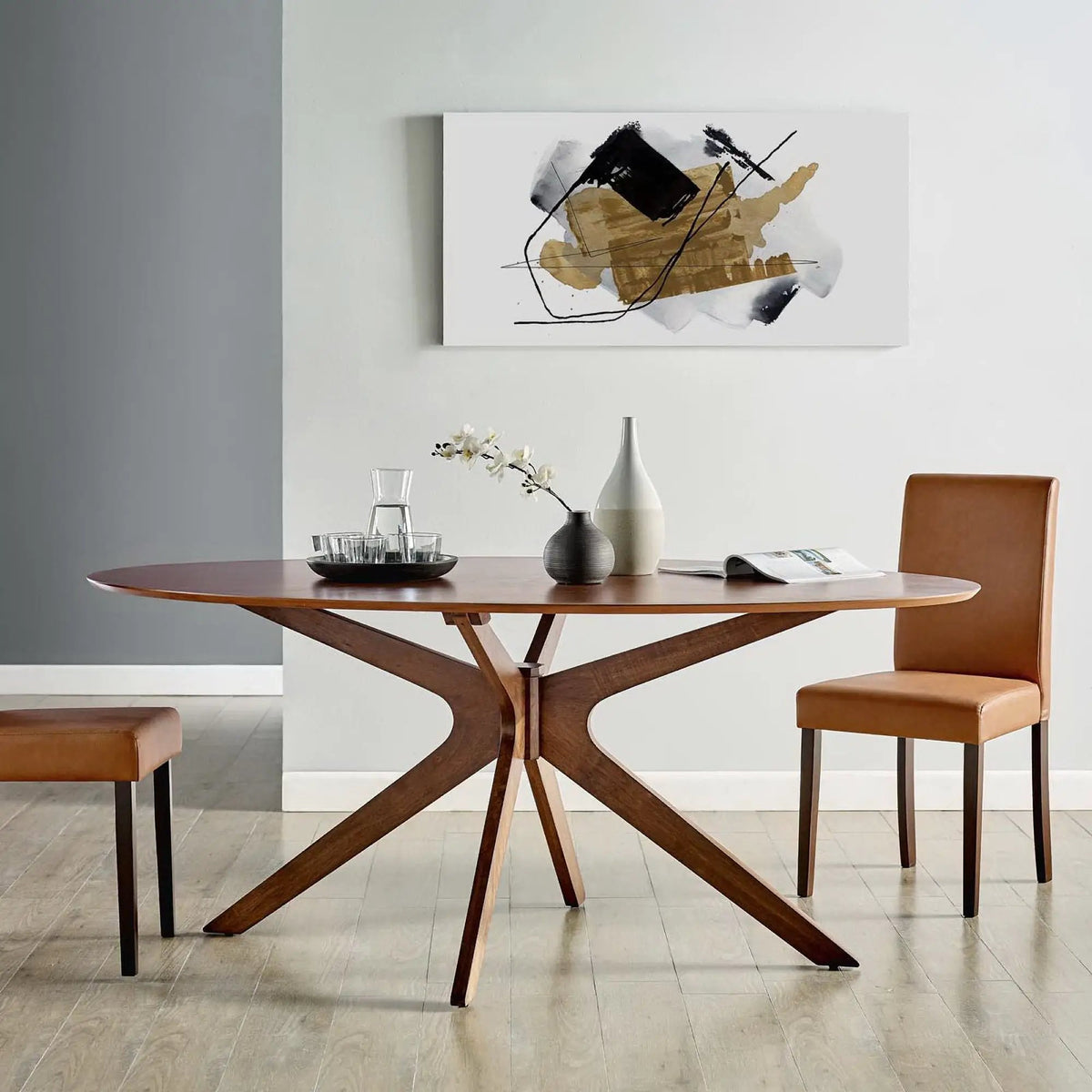 Crossroads 71" Oval Wood Dining Table by Modway by HouseOfZazla