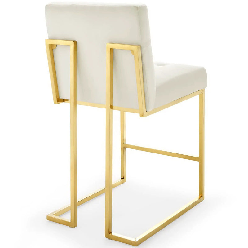 Privy Gold Stainless Steel Performance Velvet Counter Stool by Modway by HouseOfZazla