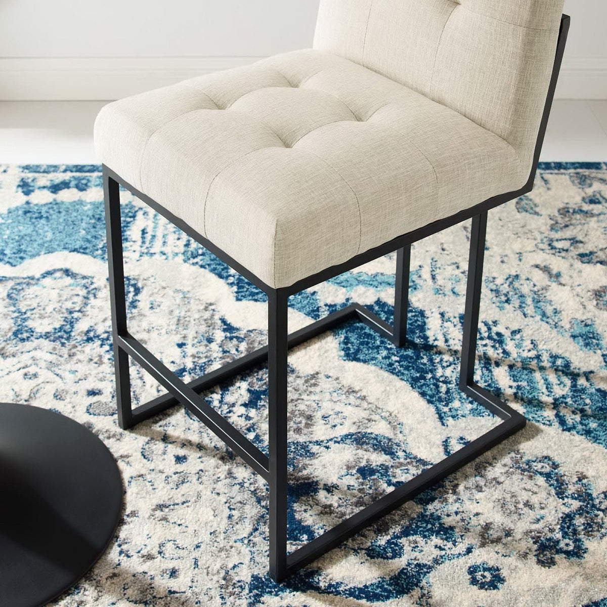 Privy Black Stainless Steel Upholstered Fabric Counter Stool by Modway, photo 8 of 16