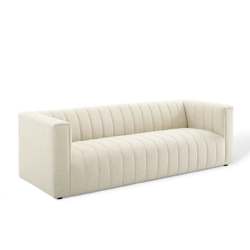 Reflection Channel Tufted Upholstered Fabric Sofa by HouseOfZazla