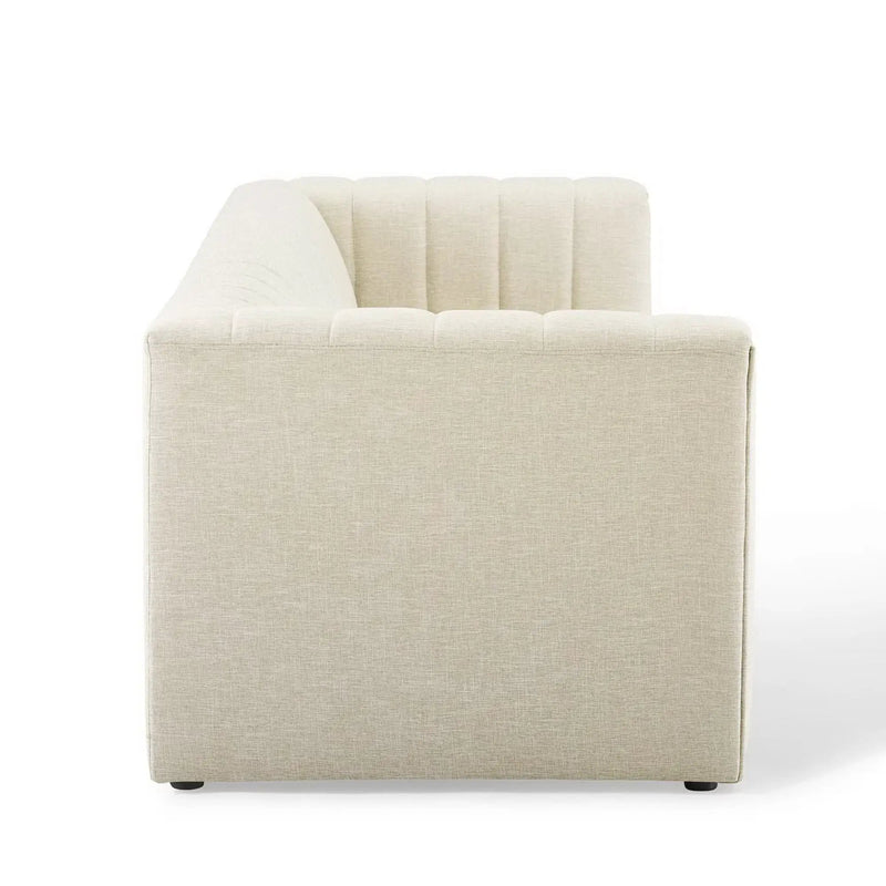 Reflection Channel Tufted Upholstered Fabric Sofa by HouseOfZazla