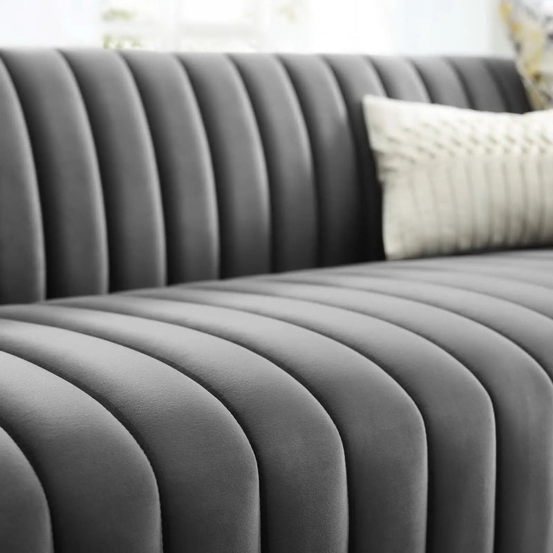 Conjure Channel Tufted Velvet Sofa by Modway by HouseOfZazla