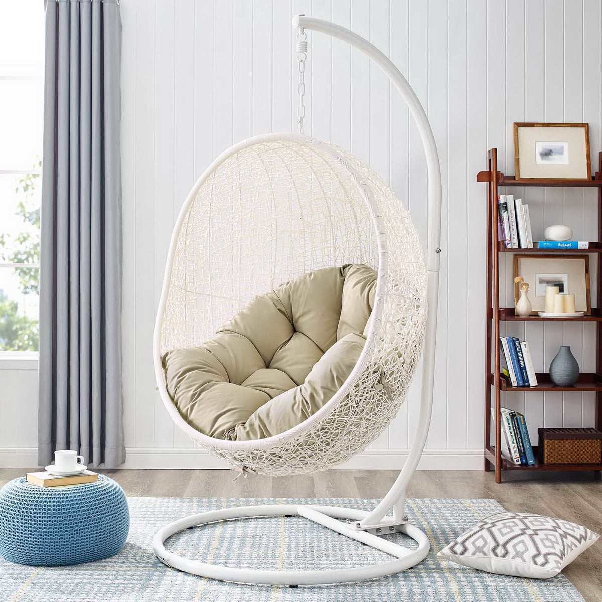 Hide Outdoor Patio Sunbrella® Swing Chair With Stand by Modway, photo 37 of 43