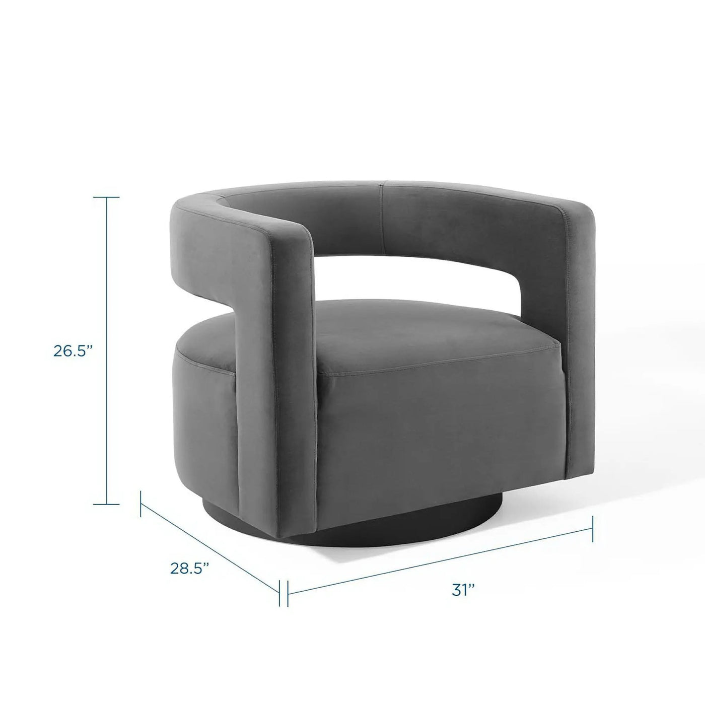 Spin Cutaway Performance Velvet Swivel Armchair by Modway by HouseOfZazla