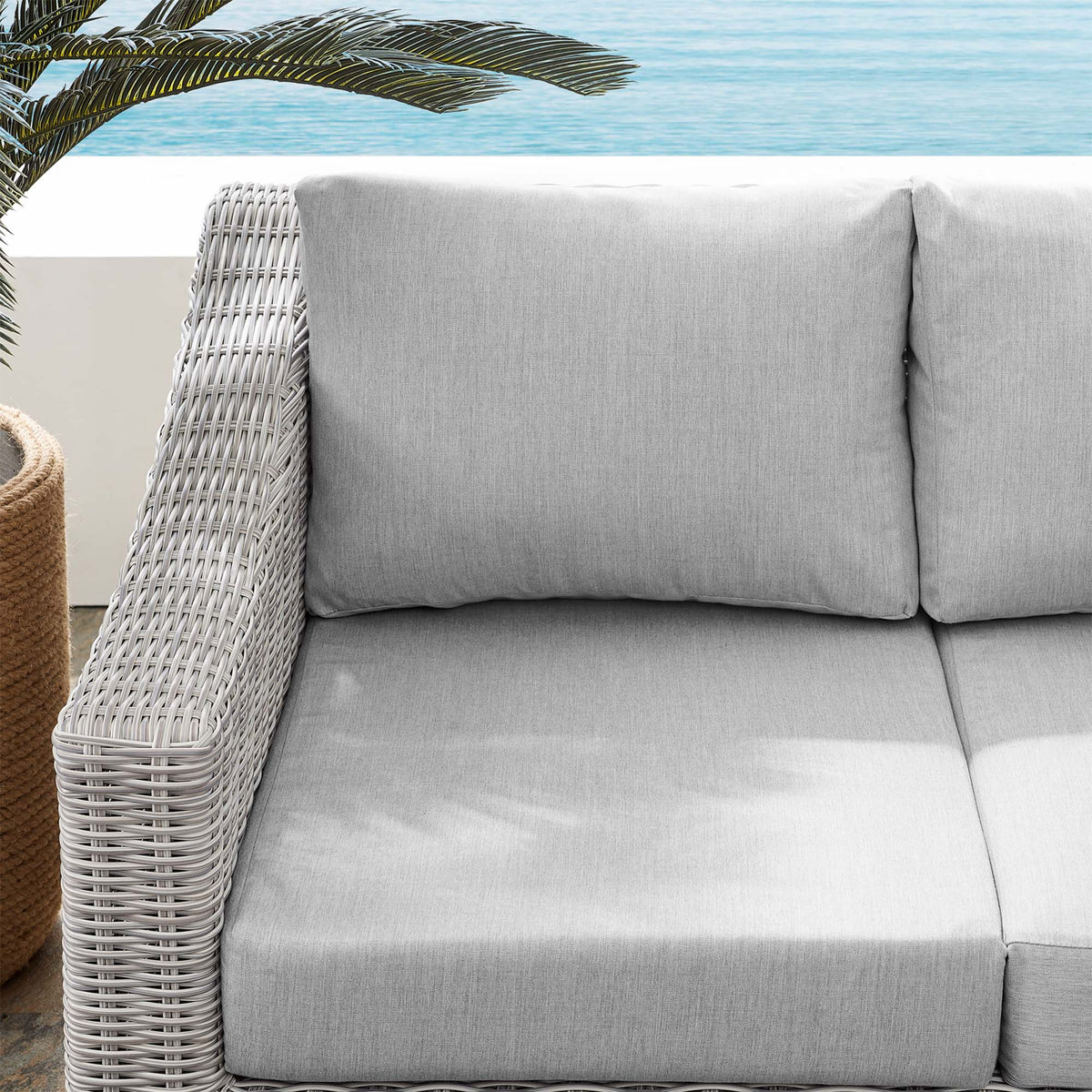 Conway Sunbrella® Outdoor Patio Wicker Rattan Loveseat by Modway, photo 9 of 18