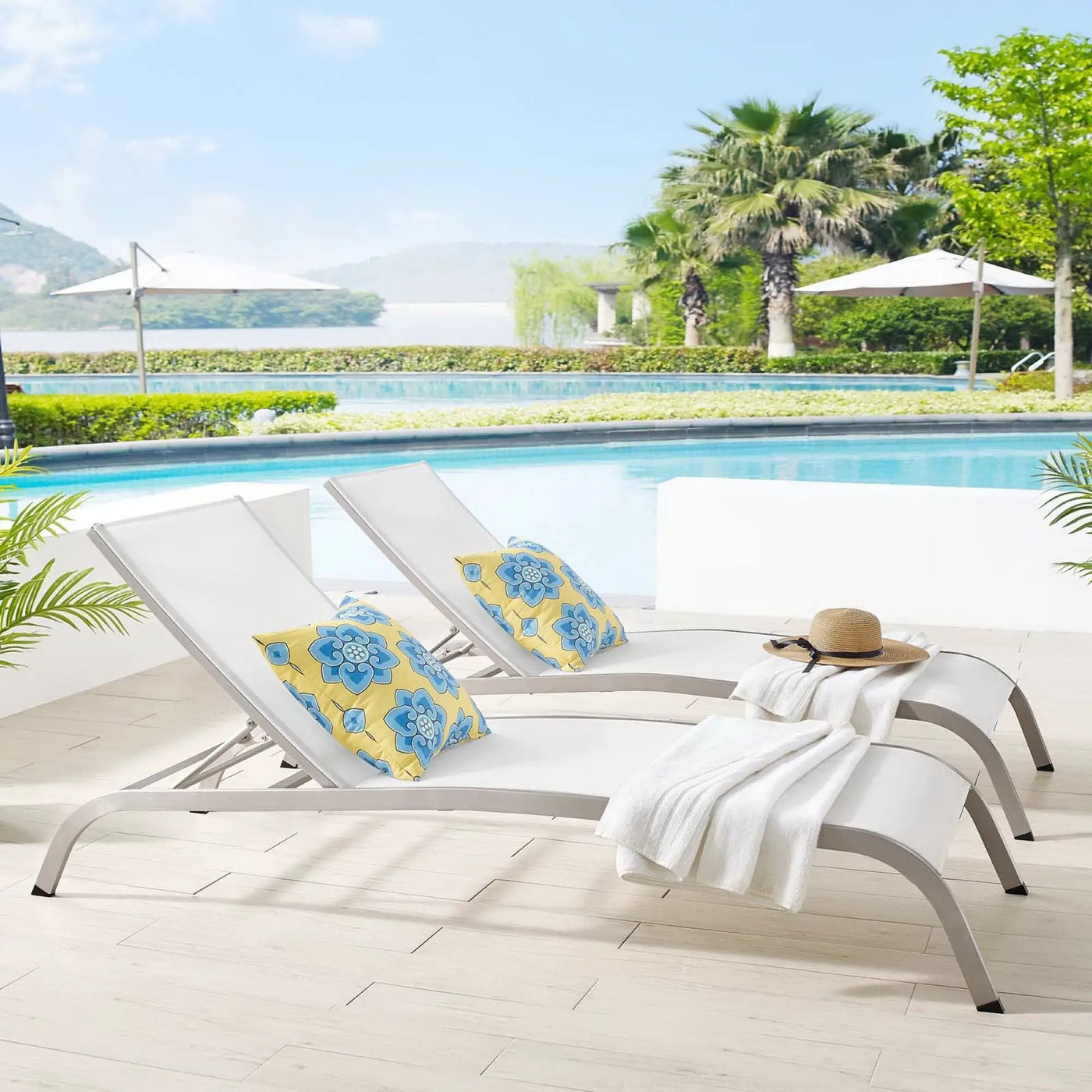 Savannah Outdoor Patio Mesh Chaise Lounge Set of 2 by Modway by HouseOfZazla