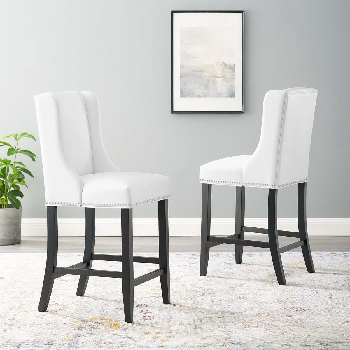Baron Faux Leather Counter Stool Set of 2 by Modway, photo 7 of 7