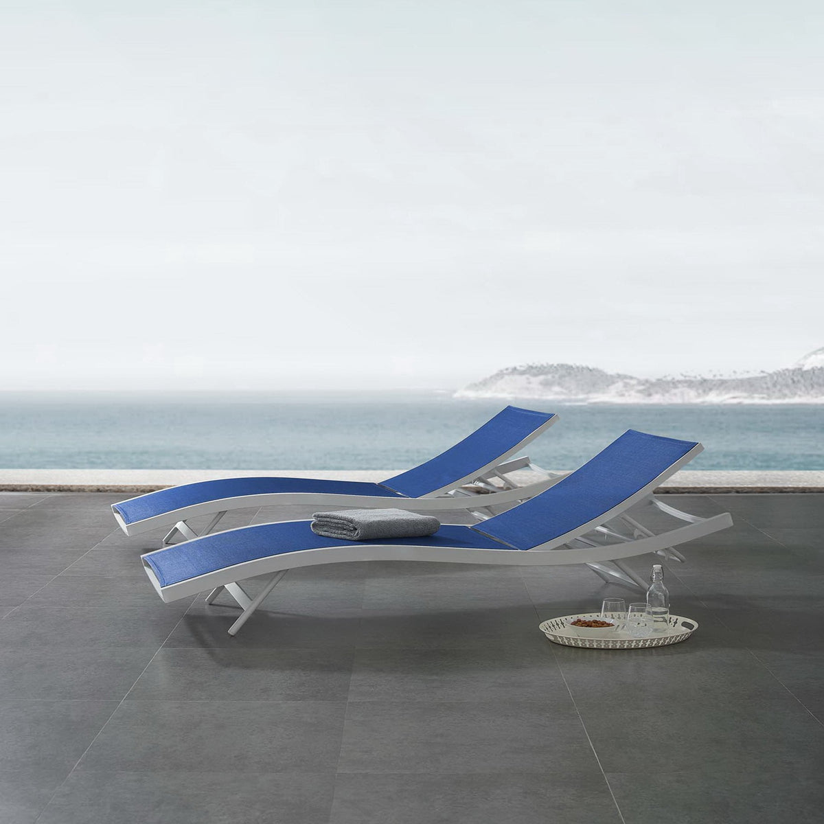 Glimpse Outdoor Patio Mesh Chaise Lounge Set of 2 by Modway, photo 13 of 18