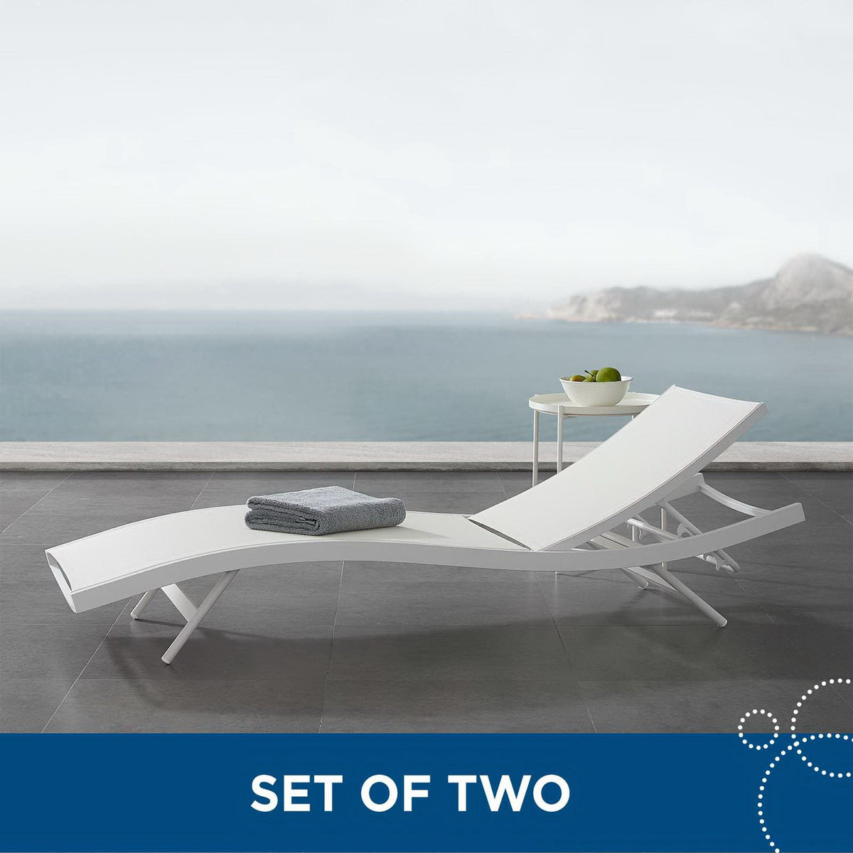 Glimpse Outdoor Patio Mesh Chaise Lounge Set of 2 by Modway, photo 18 of 18
