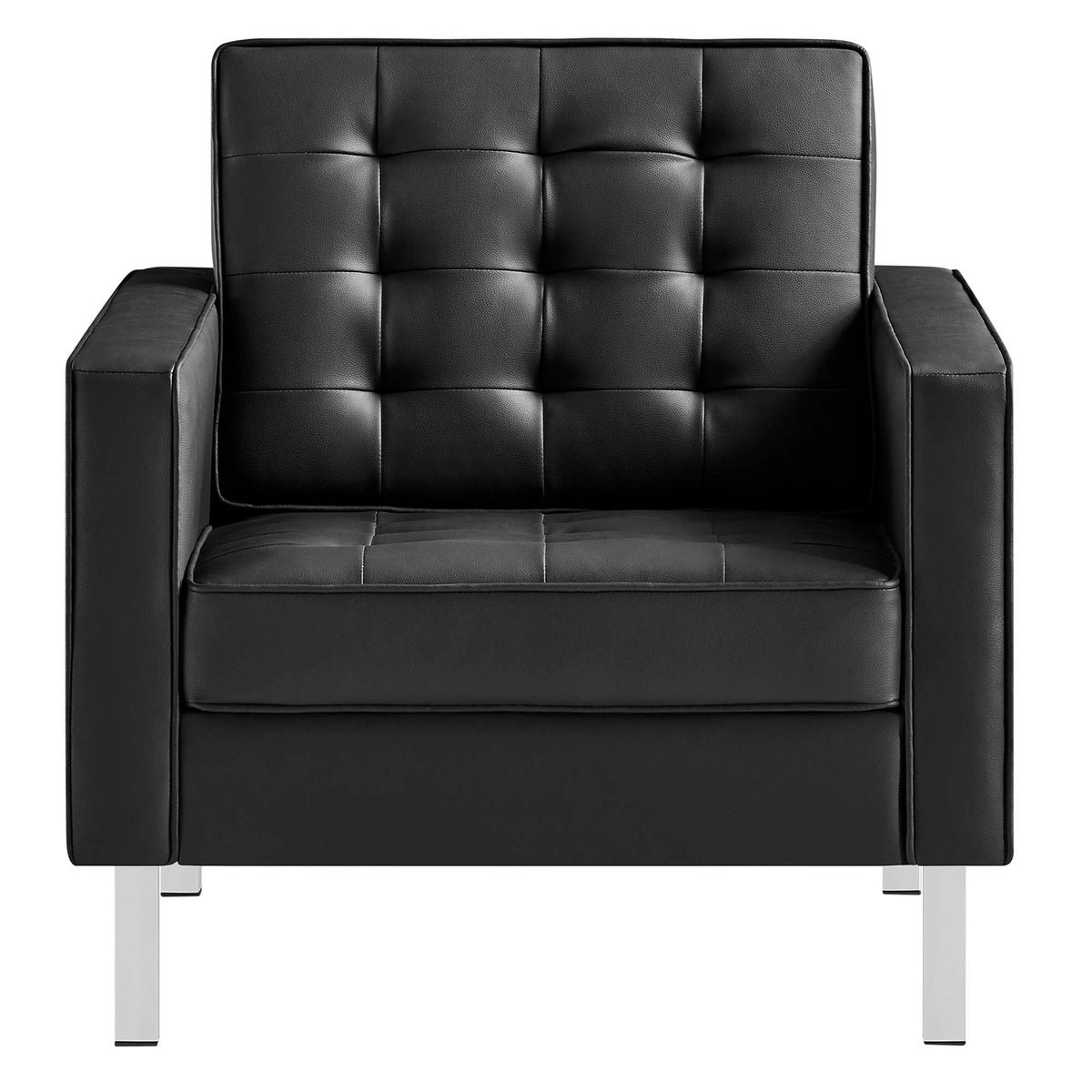 Loft Tufted Vegan Leather Armchairs Set of 2 by Modway, photo 5 of 32