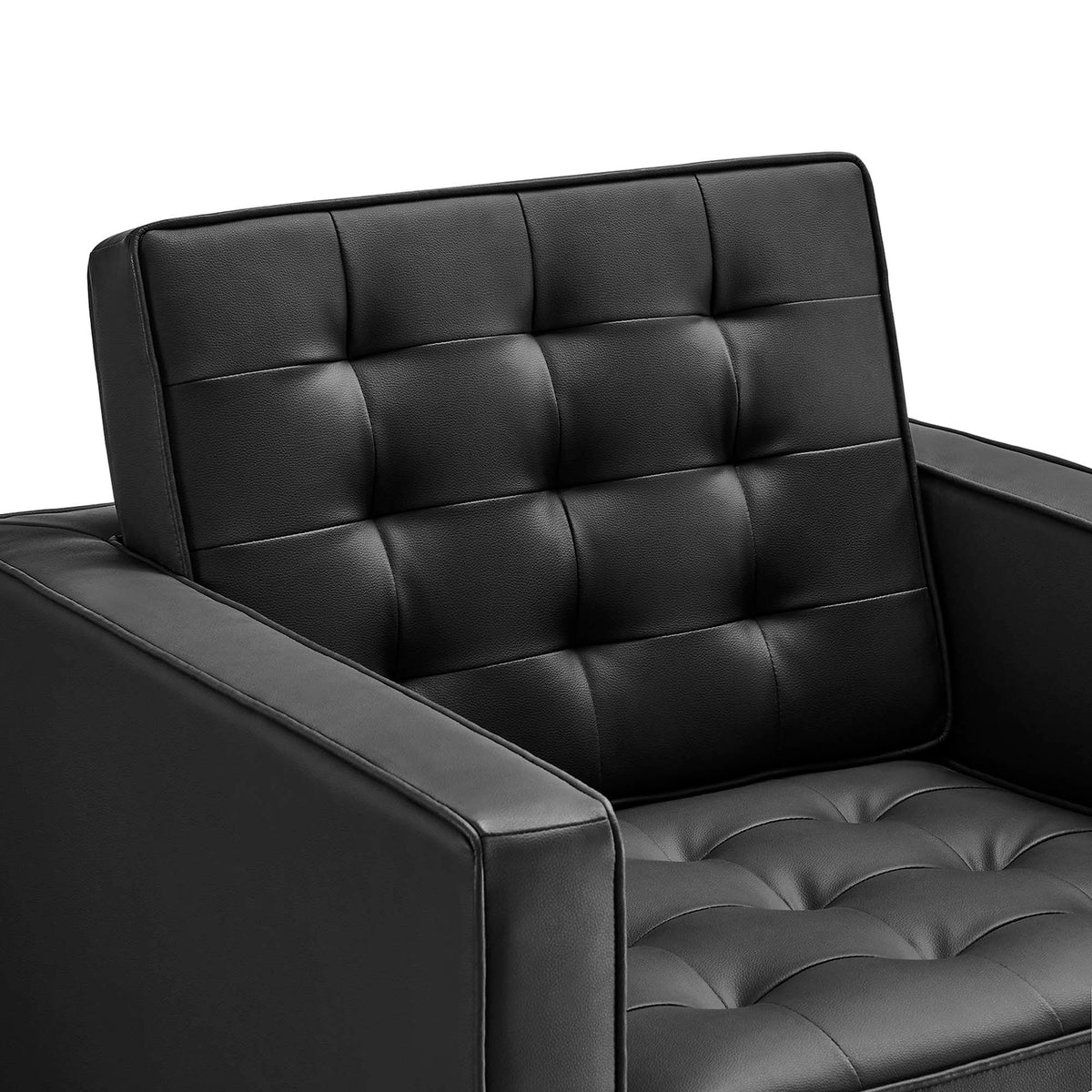 Loft Tufted Vegan Leather Armchairs Set of 2 by Modway, photo 6 of 32