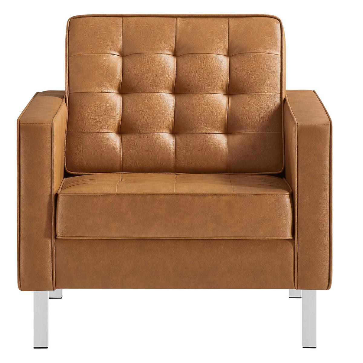 Loft Tufted Vegan Leather Armchairs Set of 2 by Modway, photo 21 of 32